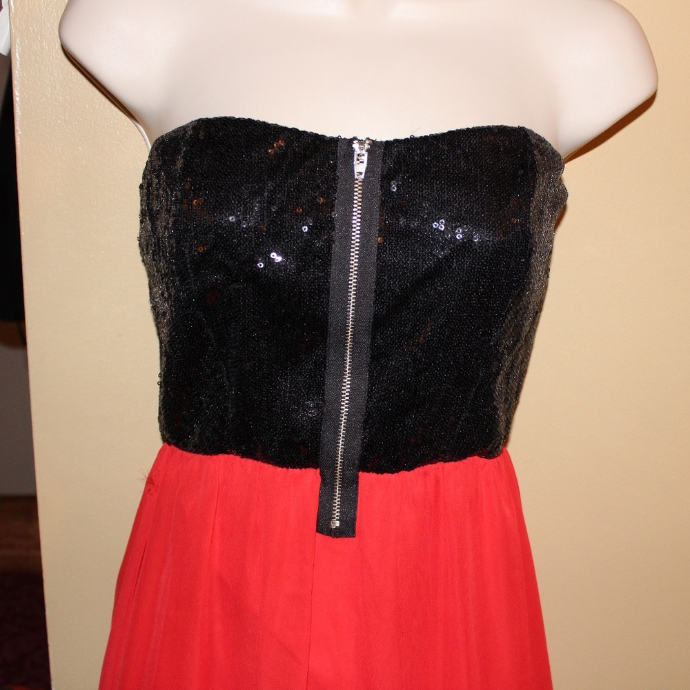 Red/Black High-Low Dress - Picture 2 of 5